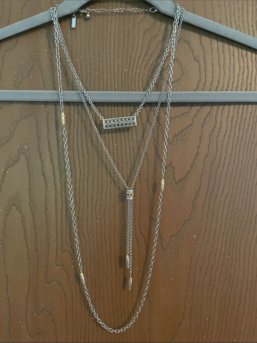 WHBM two tone layered necklace
